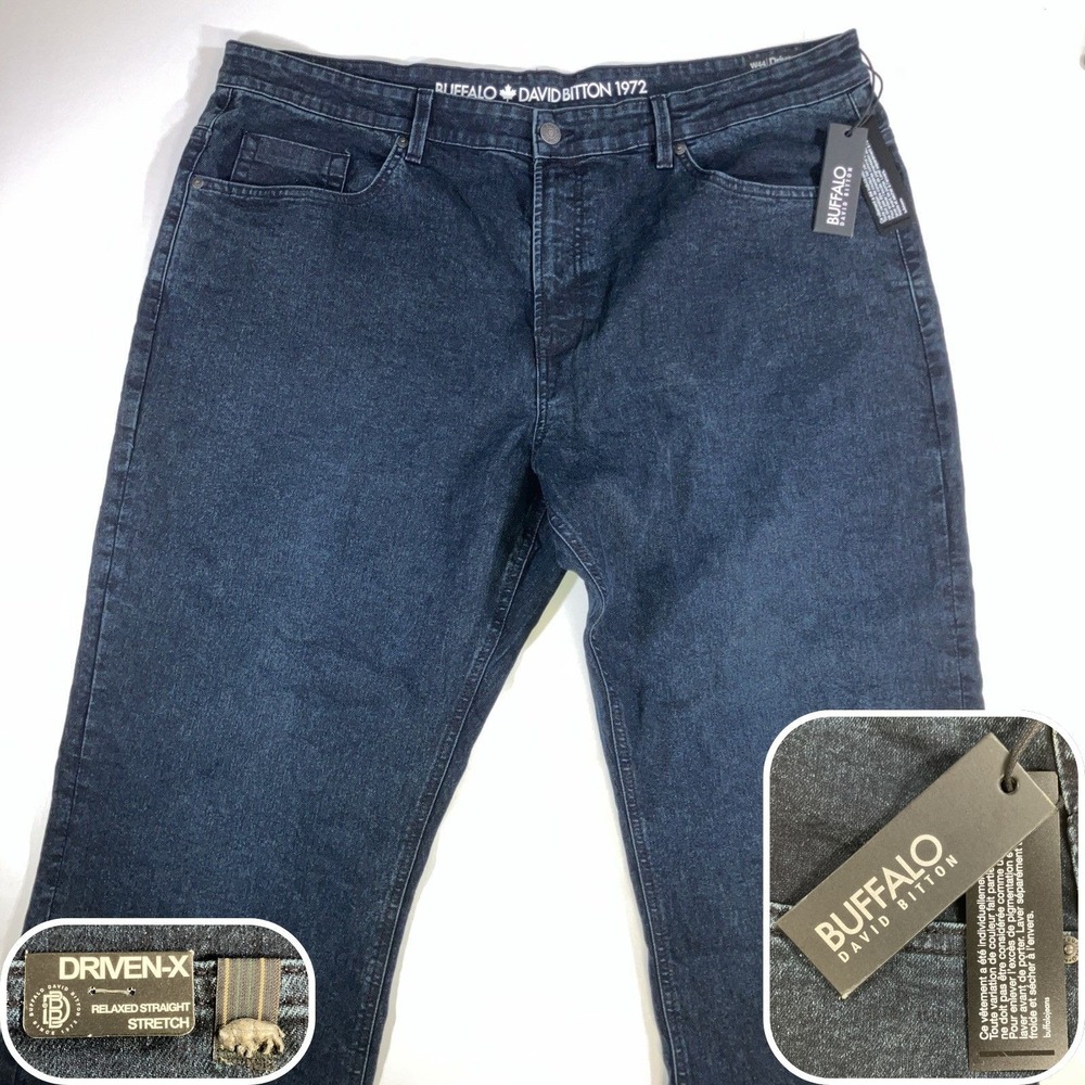 Buffalo David Bitton Driven-X Jeans Mens 44x30 Relaxed Dark Wash‎ Stretch NWT